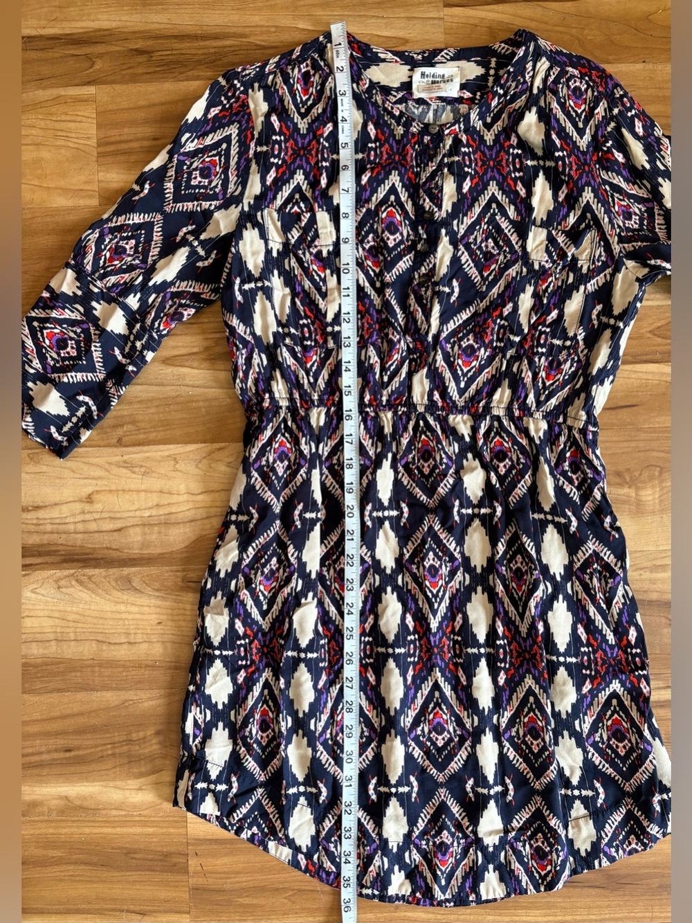 Anthropologie x Holding Horses Mira Ikat Western Dress, Size 4 - Picture 11 of 12